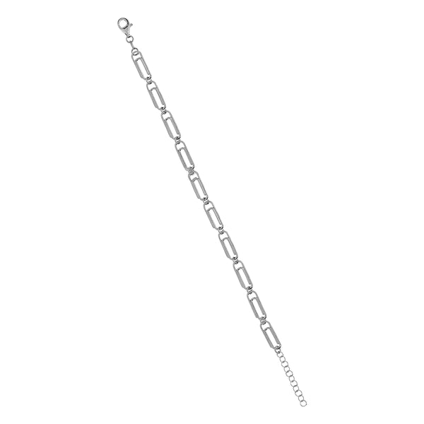 Silver full Paperclip Design Bracelet