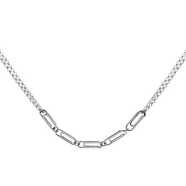 Silver Double Belcher Link chain with 5 paperclips