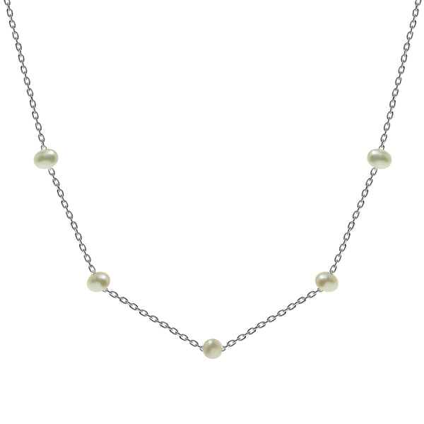 Silver Natural Pearl Trace Chain