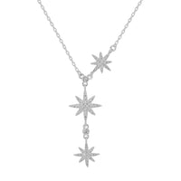 Silver CZ Star 18" Chain