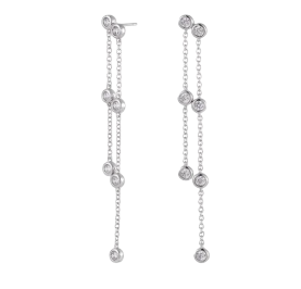 Silver chain droppers with cz