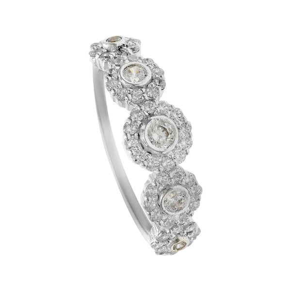Silver cz Daisy ring