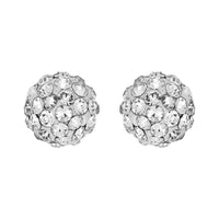 Silver Glitter Ball Stud Earrings