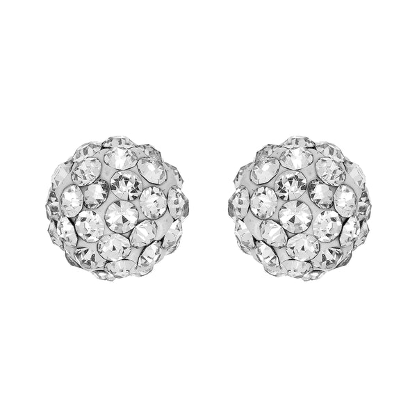 Silver Glitter Ball Stud Earrings