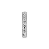 Silver CZ Bar Stud Earrings