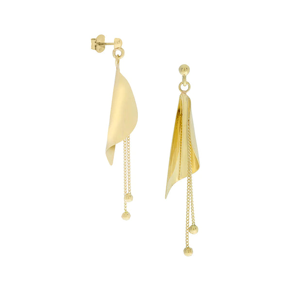 9ct Yellow Gold Bell Design Drop Earrings