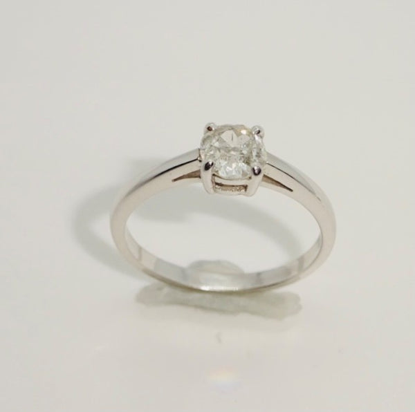 Pre Loved 9ct White Gold Single Stone Diamond Ring Diamond Weight 0.50