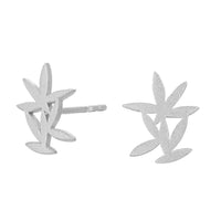 Silver Leaf Shape Stud Earring