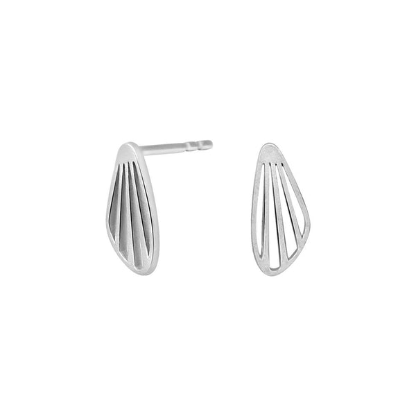 Silver Open Wing Stud Earrings