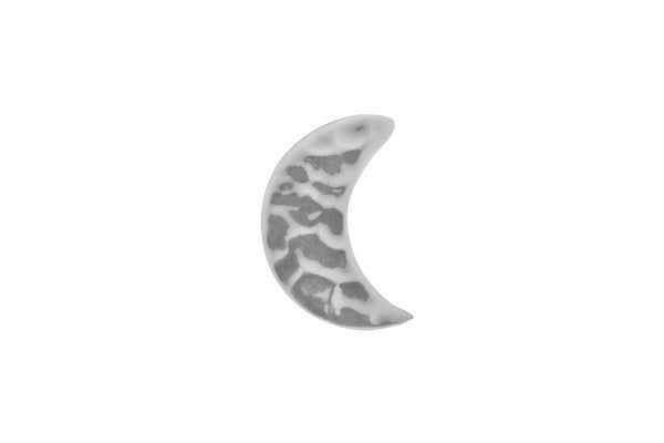 Tianguise Jackson Silver Hammered Chunky Moon Studs