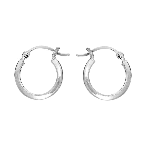 Silver Square Tube Round 15 mm Hoops