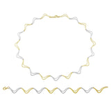 9ct Yellow & White Gold Double Wave Link Collar