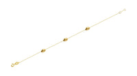 9ct Yellow Gold Chain  Bracelet  With 3 Oval Inset Links