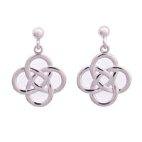 9ct White Gold Celtic Design Drop Earring