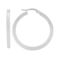 9ct White Gold Hoops 25mm
