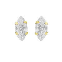 9ct Yellow Gold Marquise CZ Stus Earrings