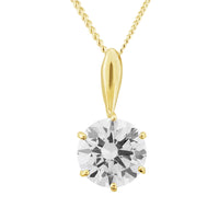 9ct Yellow Gold Solitaire CZ pendant & Chain