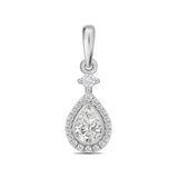 9ct White Gold Pear Shaped Drop Earrings 0.34ct