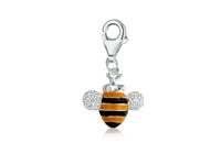 Silver Enamel Bumble Bee Charm