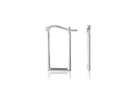 Silver Rectangle Hoop Earring 12x24mm