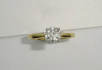 18ct Yellow Gold 4 Claw Single Stone Diamond Ring Carat Weight 1.00