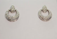 18ct White Gold Pave set Diamond Earrings  Dia Wt approx 0.50 ct