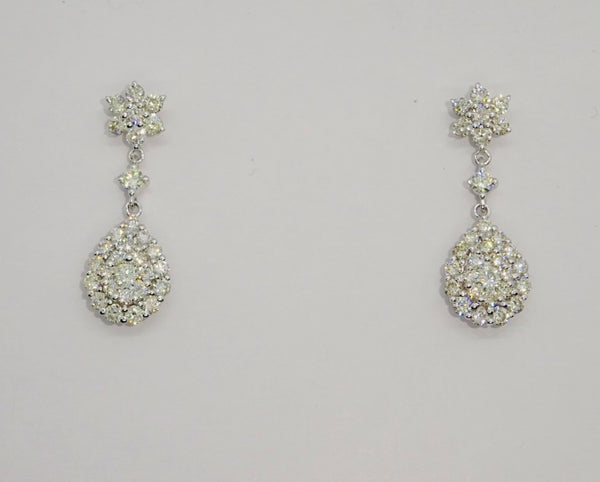 18ct White Gold Diamond Chandelier Drop Earrings     Diamond Wt approx 0.30cts