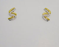 9ct Yellow Gold S Shaped Diamond Stud Earrings