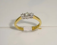 18ct Yellow Gold Diamond Trilogy Ring