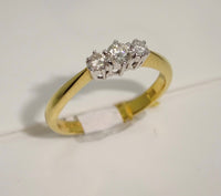 18ct Yellow Gold Diamond Trilogy Ring