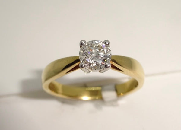 18ct Yellow Gold Single Stone Diamond 0.54ct Ring